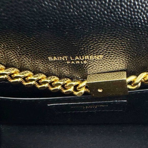 Yves Saint Laurent  Kate Grain De Poudre Leather Chain Crossbody Bag Black - Picture 14 of 16